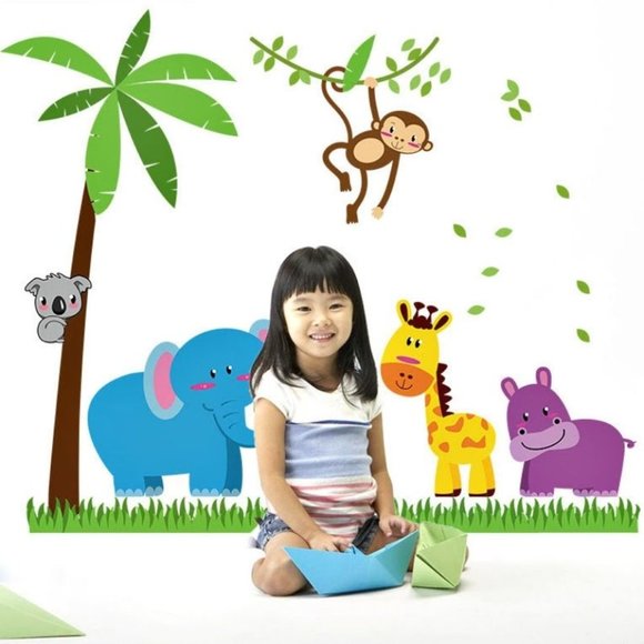 Friendly Animals Wall Sticker for Kids Room - Picture 1 of 10